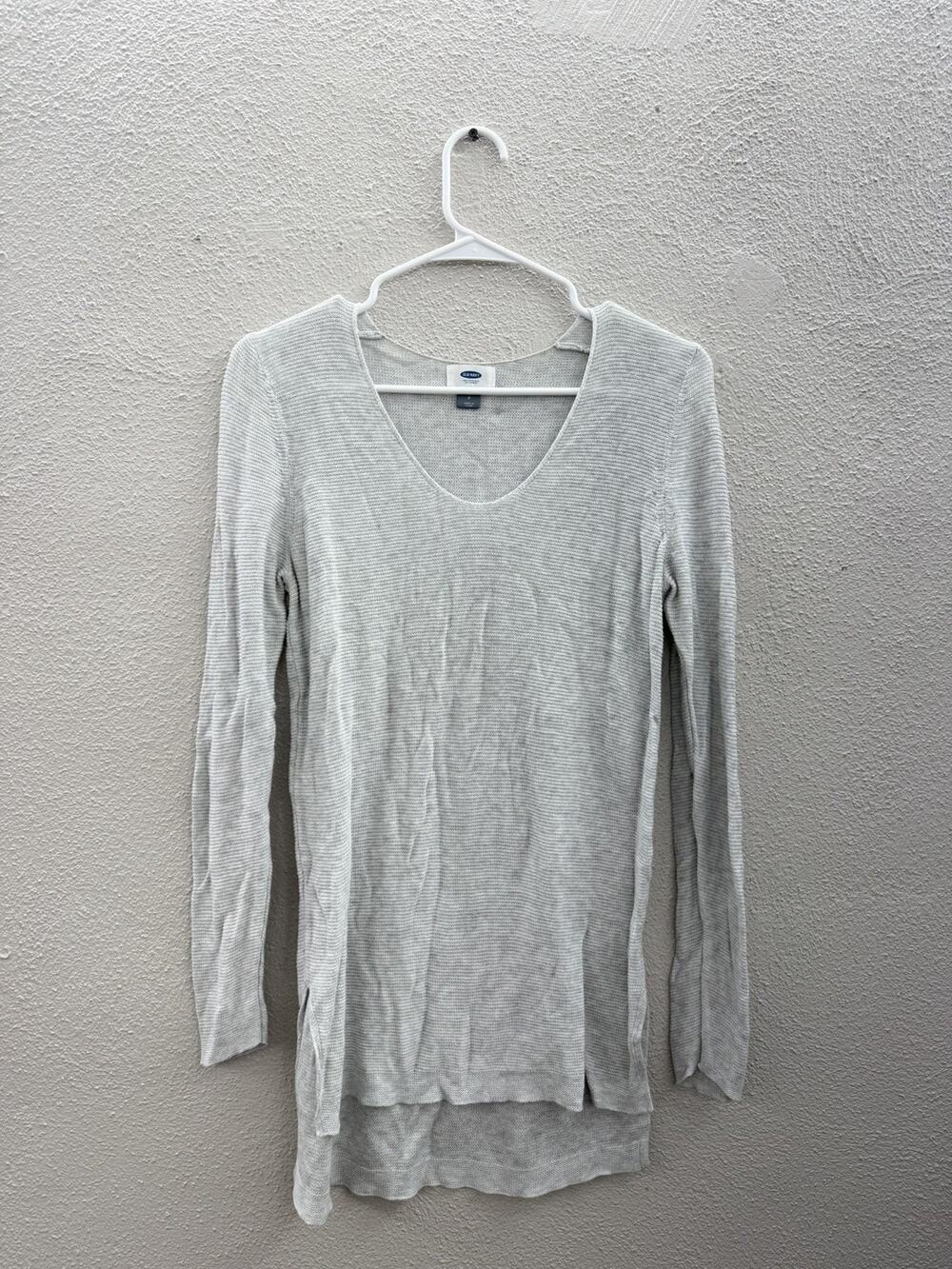 Old Navy Womens Shirt Size Small Gray Long Sleeve Scoop Neck Tunic Knit